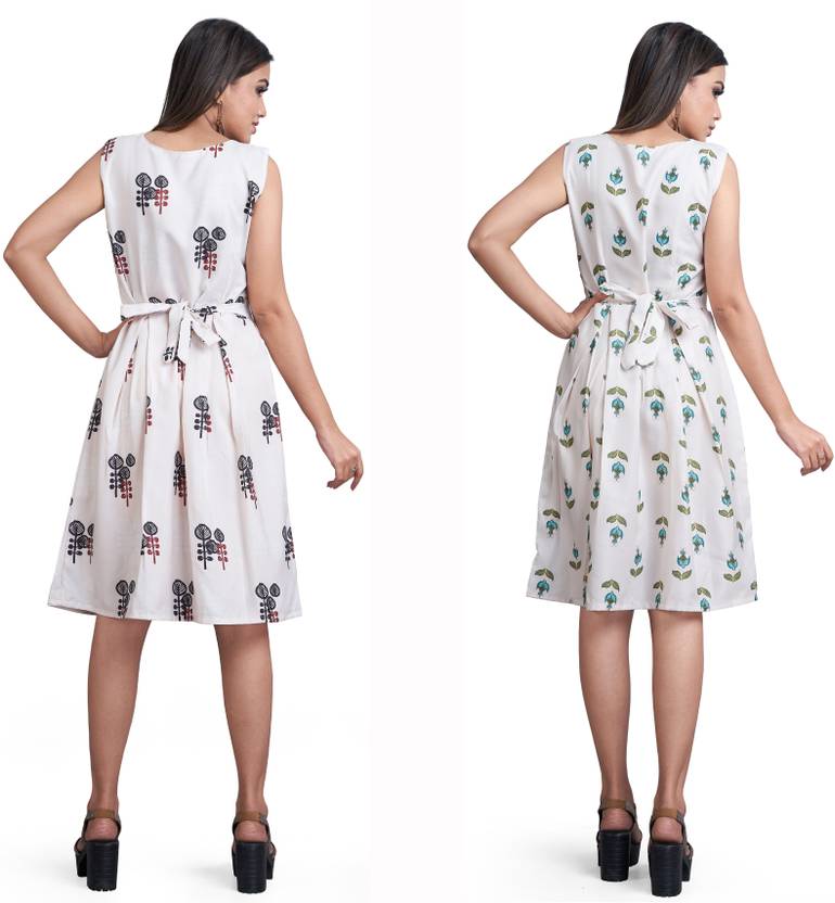 Women A-line White Dress