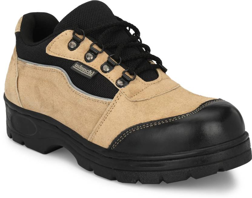 Udenchi Beige Suede Leather Industrial Safety Shoes For Men (UD1123BEIGE8) Steel Toe Suede