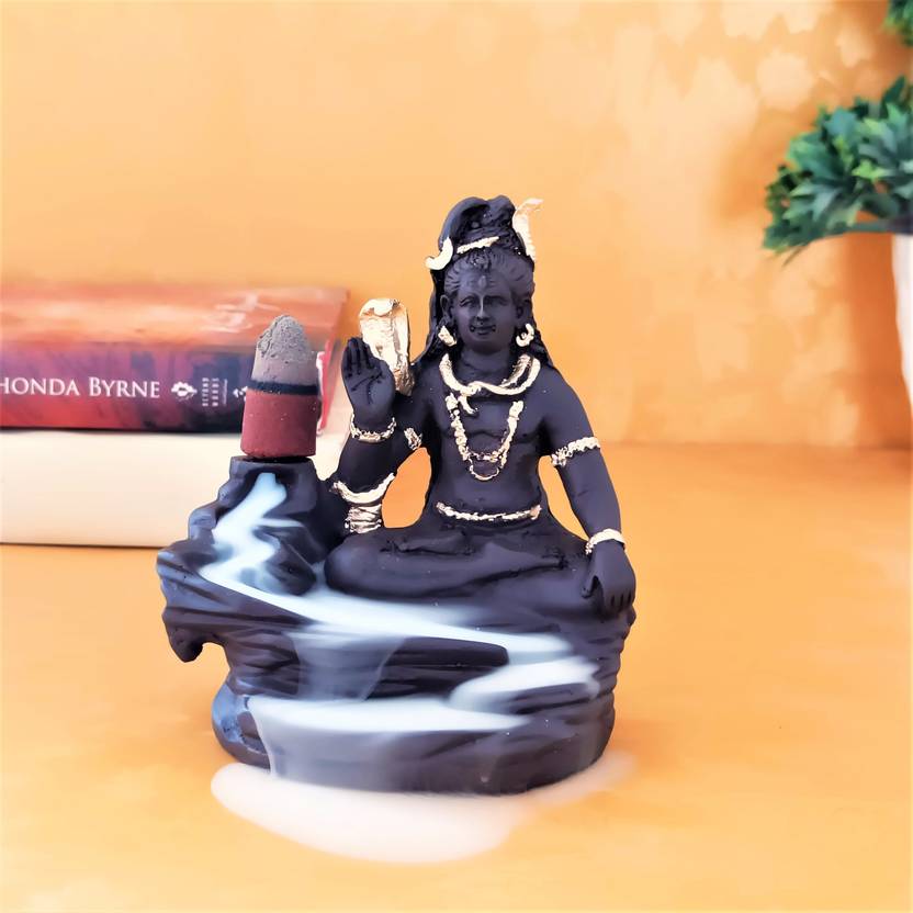 eHouse of Crafts Adiyogi Shiva Smoke Fountain Backflow Incense Burner