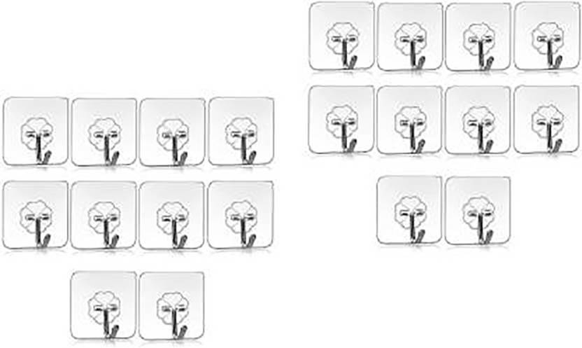 AVAIKSA Adhesive Sticker Hooks for Hanging - Set of 20 Hook 20