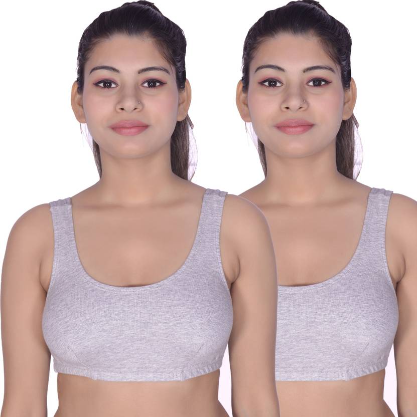 GLOWBODY SANIA CHOPRA SPORT BRA VERY SOFT COMFORT SKIN TOUCHLESS ELASTIC PACK-2 Women Everyday Non Padded Bra