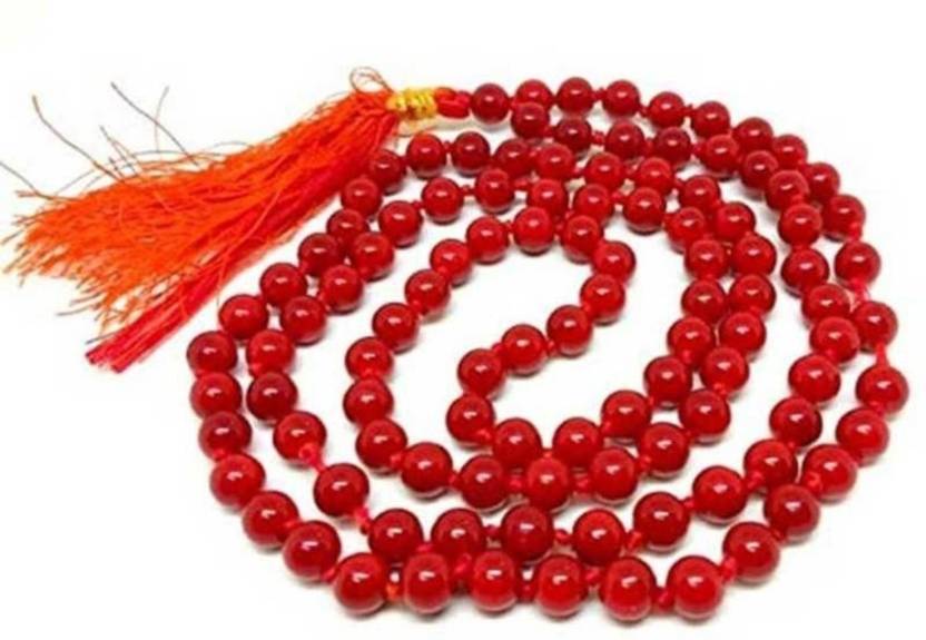 Munga Chain Senroar Natural Coral Rosary Red Moonga/Munga Coral Stone Chain Price ...