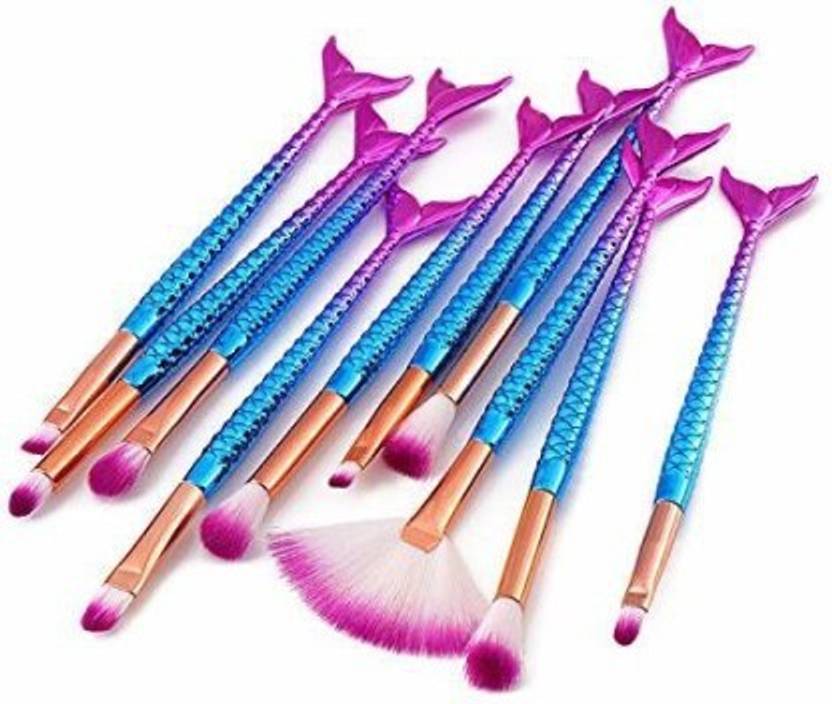 GLOW MORE Mermaid Makeup Brush Set Pack of 10 Price in India Buy