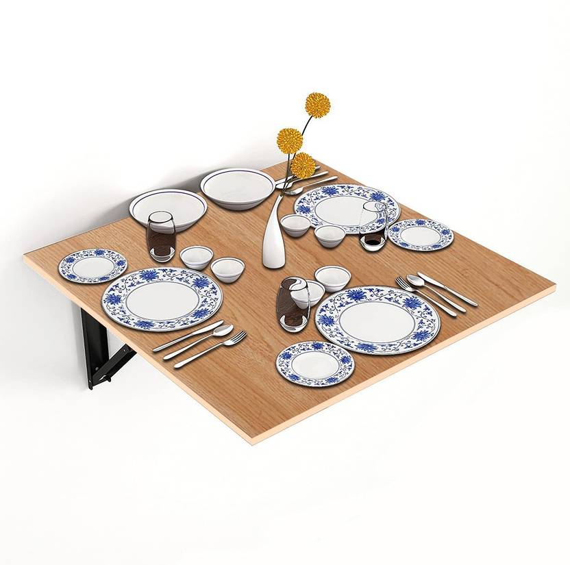 KAWACHI Space Saving 3 Seater Wall Mount Folding Breakfast Dining Table