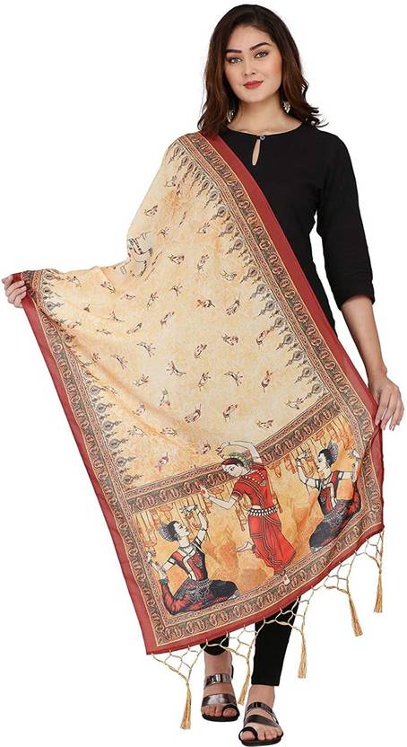Bloviate Silk Blend Printed Women Dupatta