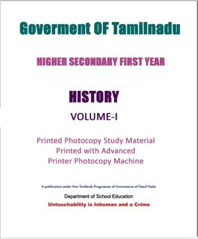 Tamilnadu State Board History Book 11th Standard Volume 1 And 2 In English Buy Tamilnadu State