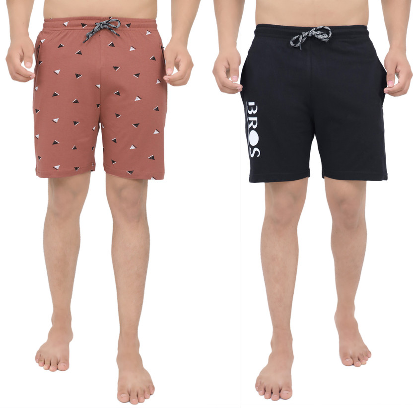 3BROS Printed Men Black, Pink Bermuda 