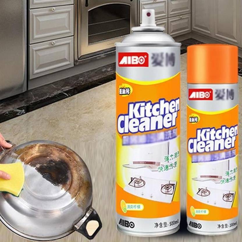 BHAUTIKSALES Kitchen Cleaning Foam Spray, Effectively Remove Oil & Stain Remover (WITH BRUSH) Kitchen Cleaner