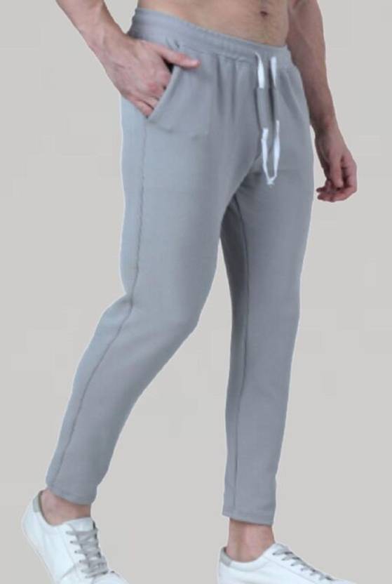 AMFABRICS Men Solid Grey Track Pants