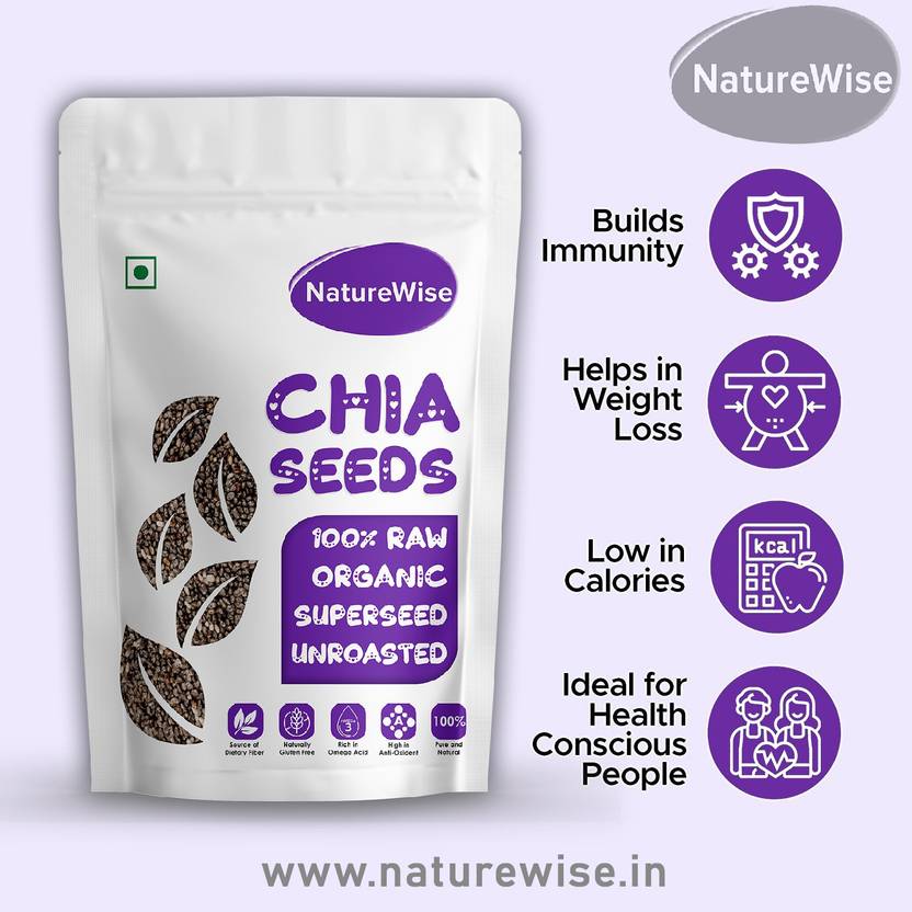 Naturewise Raw Chia Seeds Nutritious Seeds, Rich in Calcium, High