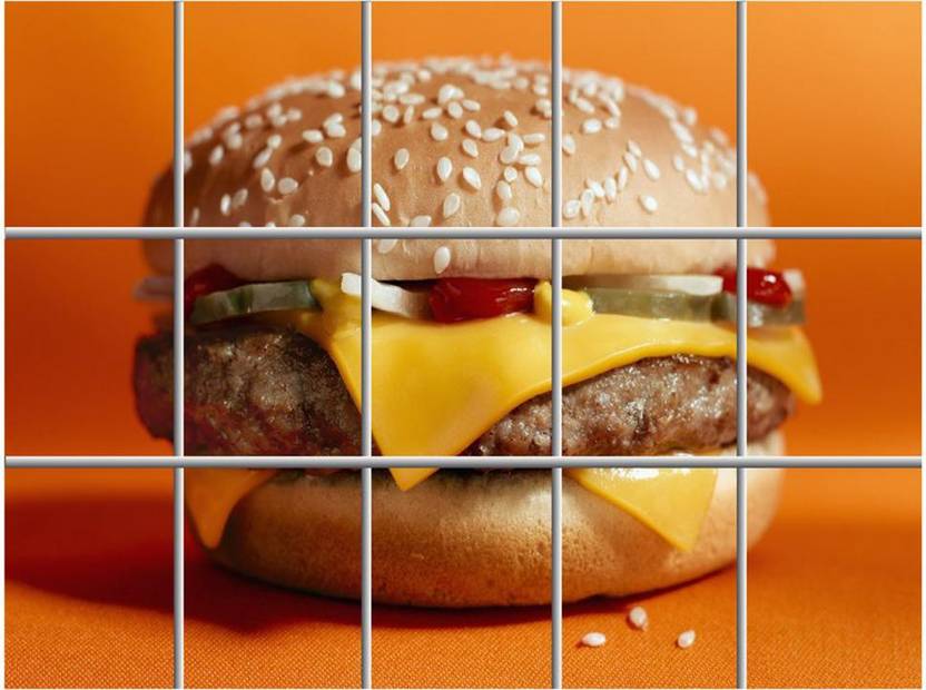 Ariba Decor 80 cm burger Waterproof Kitchen Sticker Self Adhesive Sticker
