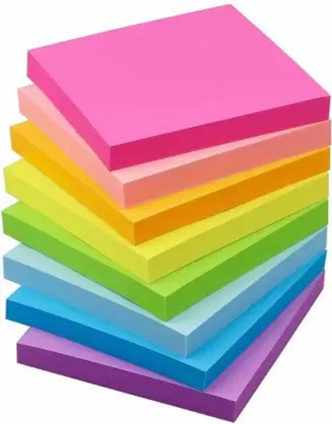 Teeshubh Paper Self Adhesive Sticky Notes Bookmark Point 200 Sheets regular, 5 Colors