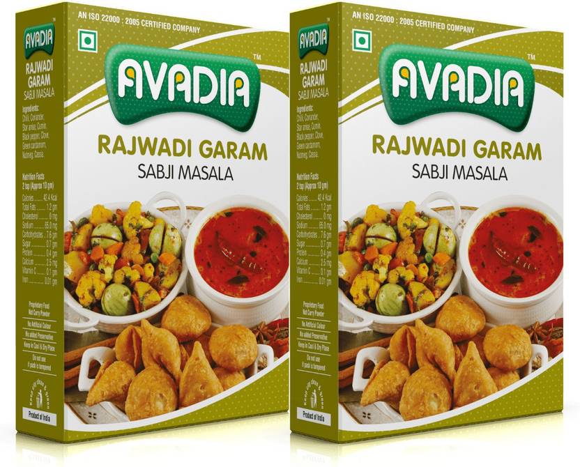 AVADIA RAJWADI GARAM SUBJI MASALA | SPICE BLEND MIX | 100 g x2 | PACK OF 2 |