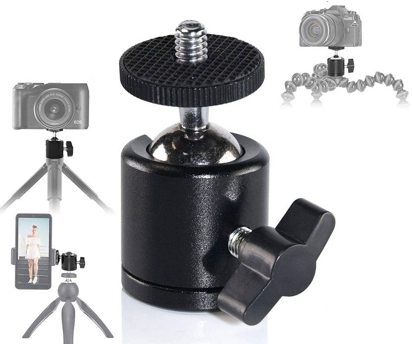 BUFONA Ball Head for Tripod with Mobile Holder Mount Adapter|Camera Stand Clip Bracket Tripod