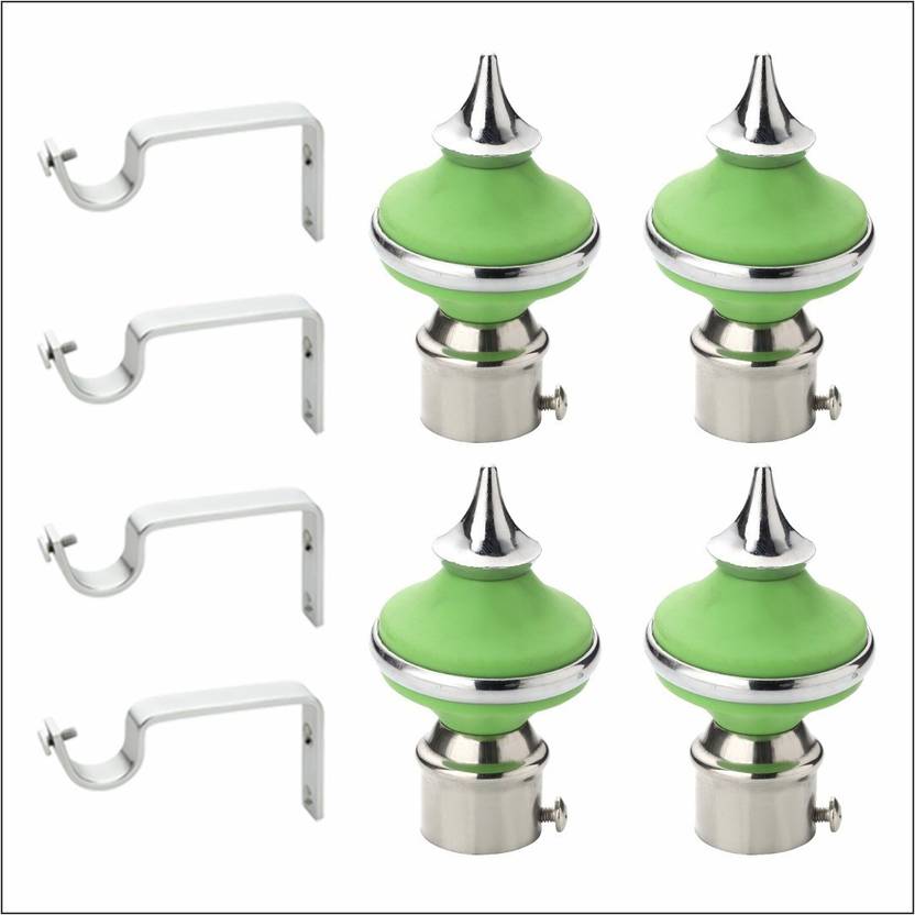 LivesUp Silver, Green Rod Rail Bracket, Curtain Hooks, Curtain Rods, Curtain Knobs Metal Price