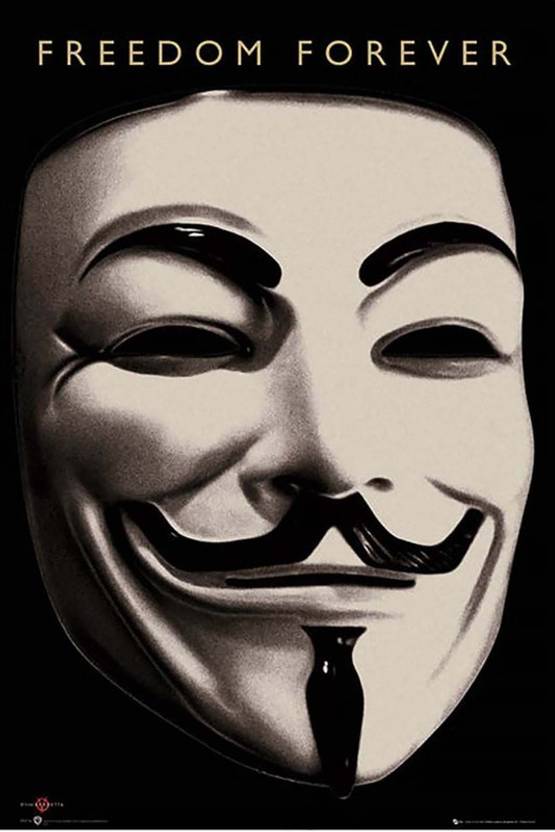 Poster Guy Fawkes Mask sla478 (Large Poster, 36x24 Inches, Plastic