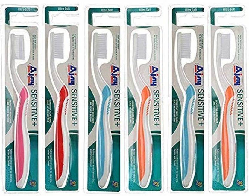 AJAY TOOTHBRUSH Sensitive+ Manual Toothbrush (Pack of 6) Soft Toothbrush Price in India Buy