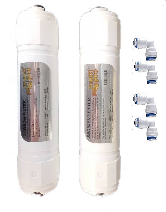 Aquawell Multipro Inline Carbon, Sediment Filter Set Suitable for all RO Water Purifiers Solid Filter Cartridge
