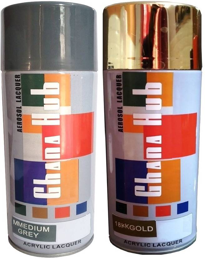 GHANA HUB PREMIUM CUBE F1 DOUBLE MEDIUM GREY AND GOLD Spray Paint 900