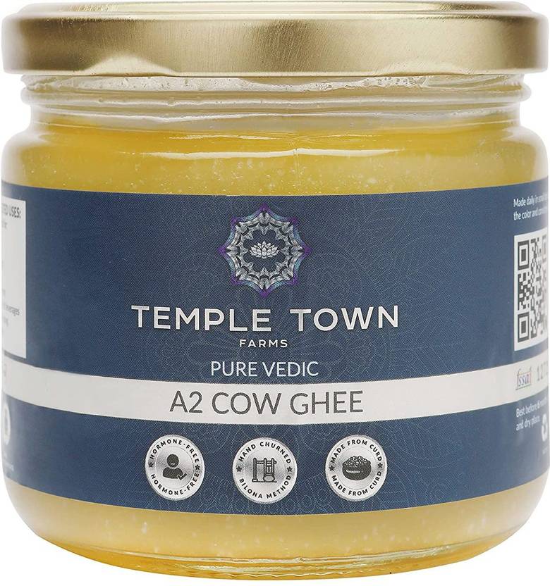 Temple Town Farms Organic Pure Vedic A2 Cow Ghee 300gm 100 Pure Ghee