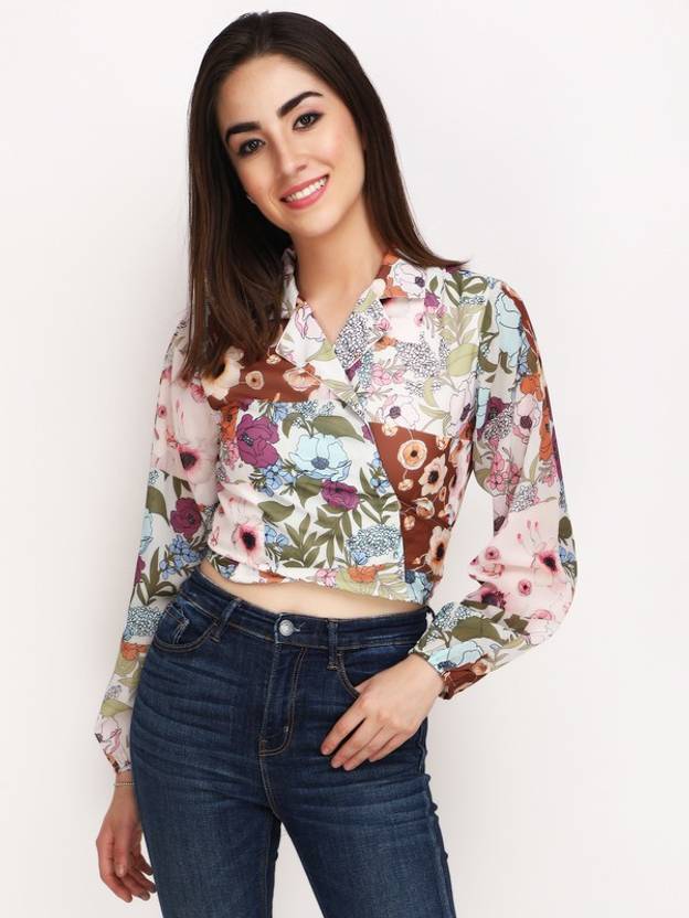 Jakanary Casual Floral Print Women Multicolor Top