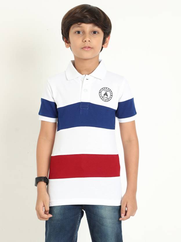 AIDAN PAUL Boys Striped Pure Cotton Regular T Shirt