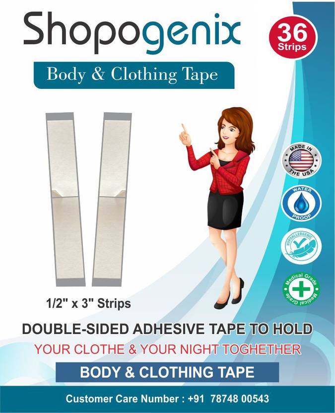 SHOPOGENIX 36Pcs Double Sided Bra Stickers Tape One-off Body Clothing Bra Strip 10mm 6 Count Aida Cloth