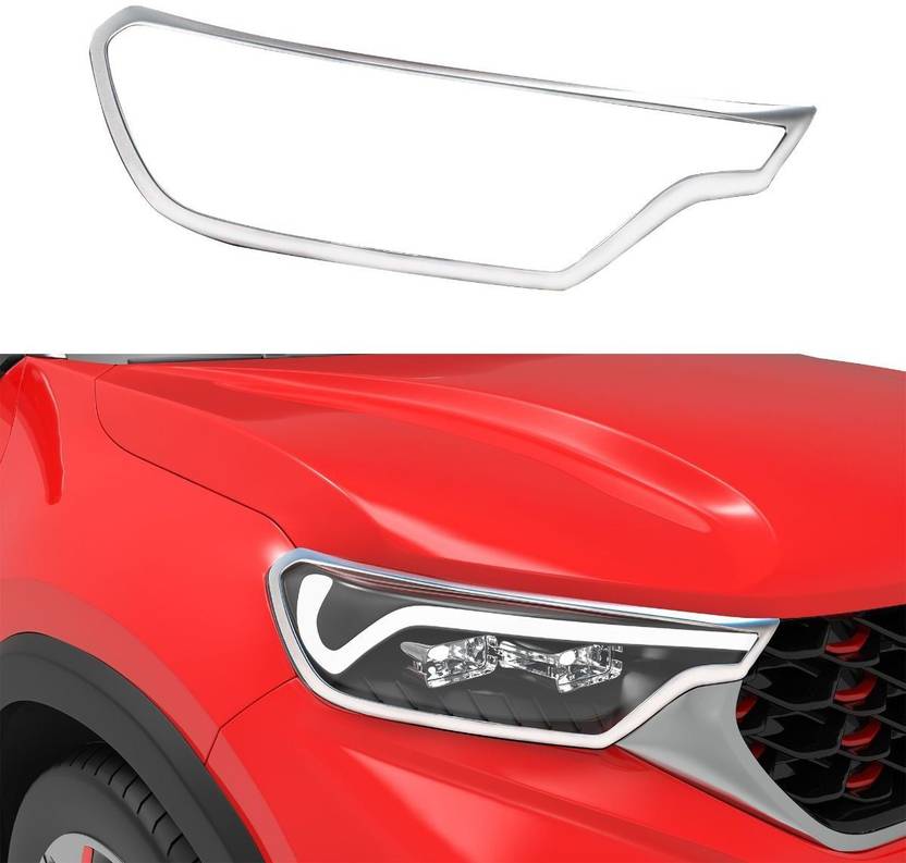 Goodzup kia head lamp garnish model year 2020 to 2022 Chrome Kia