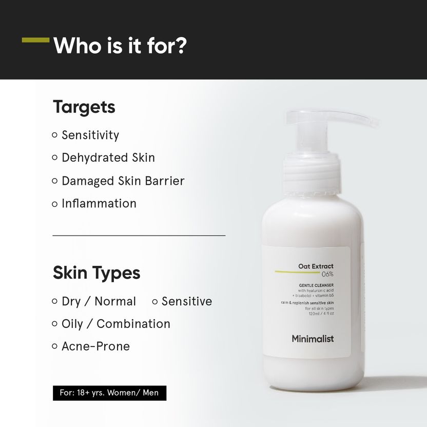 Minimalist 6% Oat Extract Gentle Cleanser 120ml - Image 4