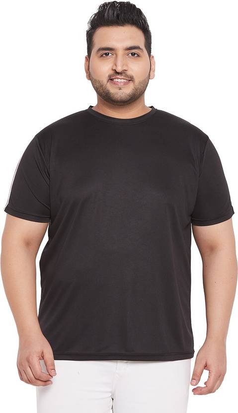 bigbanana Men Solid Round Neck Polyester Black T-Shirt