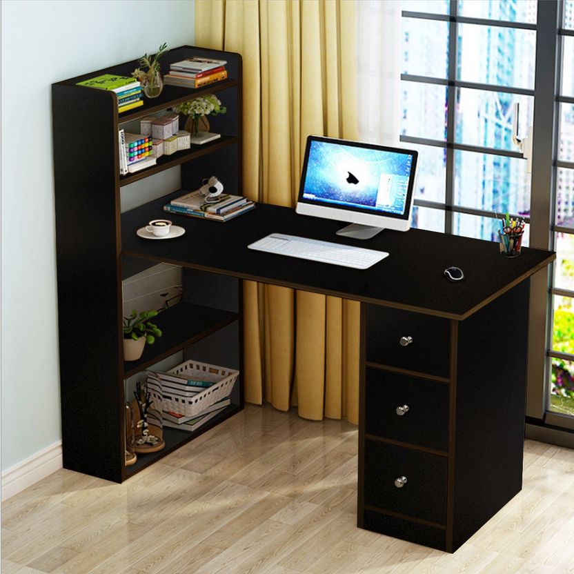 KAWACHI Office Laptop Desk with 4 Shelves - Image 10