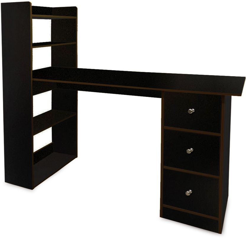 KAWACHI Office Laptop Desk with 4 Shelves - Image 8