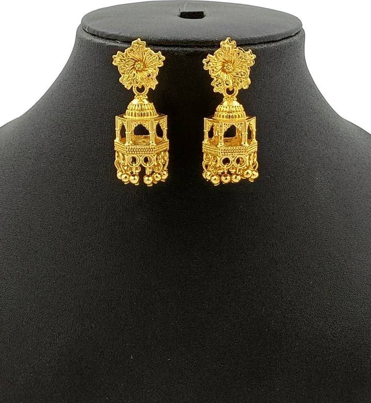 jill fashion Gold Plated Chnadbali Jhumka Earrings For Women Alloy Jhumki Earring, Drops & Danglers