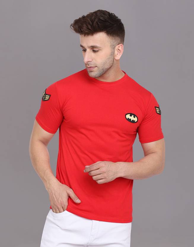 Blisstone Men Solid Round Neck Cotton Blend Red T-Shirt