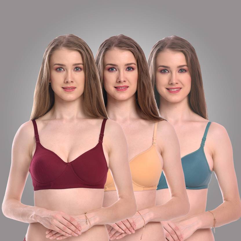 Bilqis Pack of 3 Women T-Shirt Lightly Padded Bra