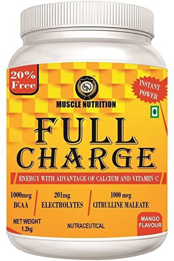 Muscle Nutrition Full Charge Energy Drink, 1000 Mcg Citrulline Maleate, Vitamin C (1.2 Kg,Mango