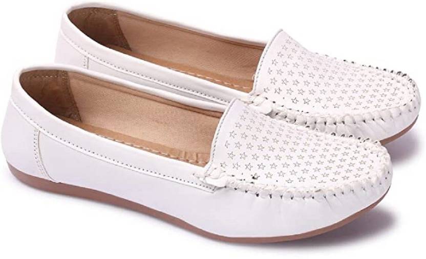 Stylish Bellies For Women Loafers For Women  (White)