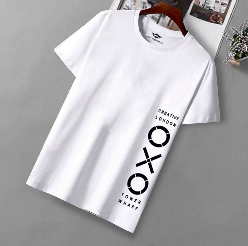 METRONAUT By Flipkart Typography Men Round Neck Cotton Blend White T-Shirt