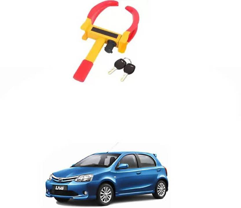 APICAL Car Adjustable AntiTheft Wheel Lock/Tyre Lock For Etios Liva Wheel Lock Price in India