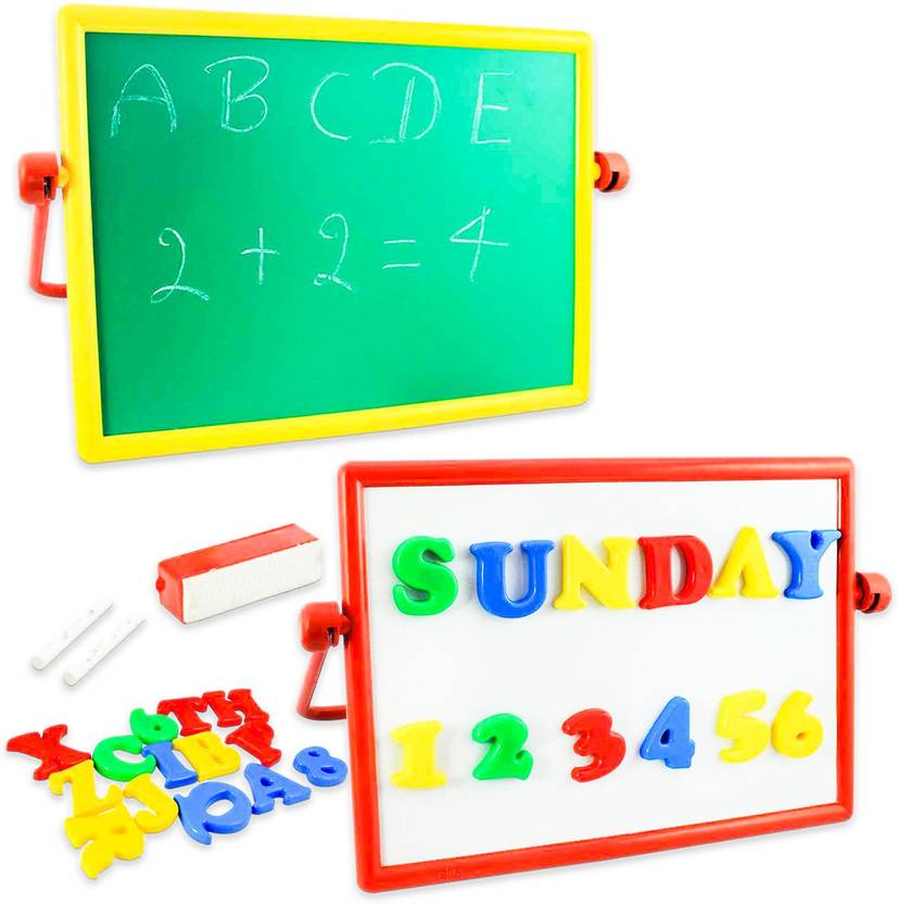 GARVI KIDS ZONE 2 IN 1 ABCD BOARD WITH & WRITING SIDE FOR 1 TO 8 YEARD KIDS MULTICOLOR
