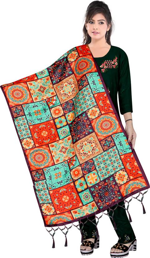 Bloviate Silk Blend Floral Print Women Dupatta