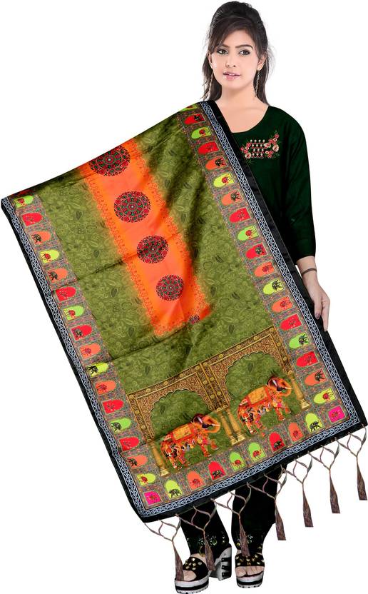 Bloviate Silk Blend Floral Print Women Dupatta