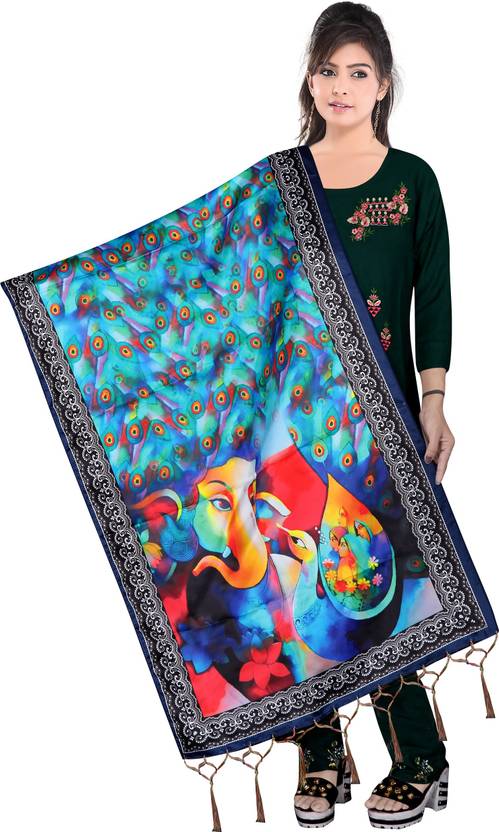 Bloviate Silk Blend Floral Print Women Dupatta