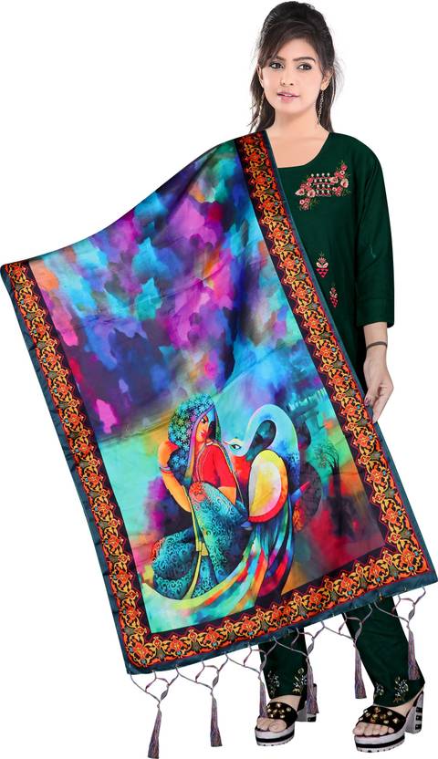 Bloviate Silk Blend Floral Print Women Dupatta