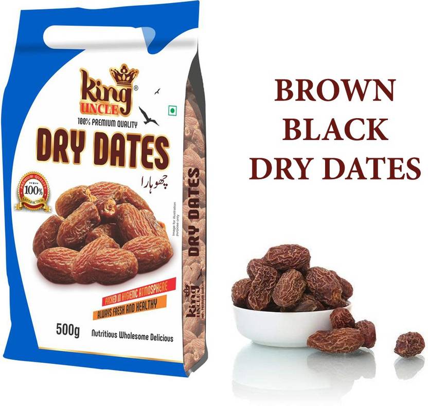 KING UNCLE BROWN BLACK DRY DATES / CHUARA / KHARIK VALUE PACK 500 Gram