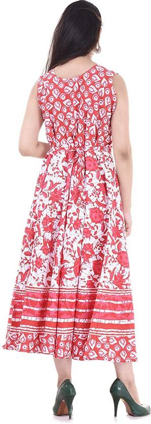 Women A-line Black, Red, White Dress