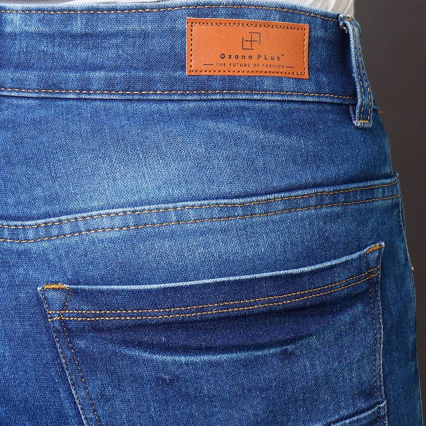 Men Slim Mid Rise Light Blue Jeans