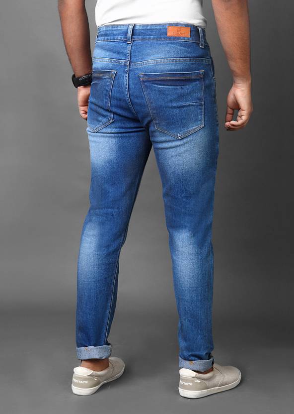 Men Slim Mid Rise Light Blue Jeans