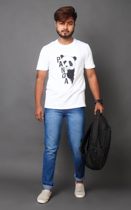 Men Slim Mid Rise Light Blue Jeans