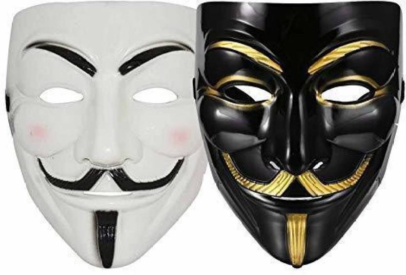 hurrio Plastic Fawkes Mask Anonymous VIP Edition Face-Mask Perfect Fit ...